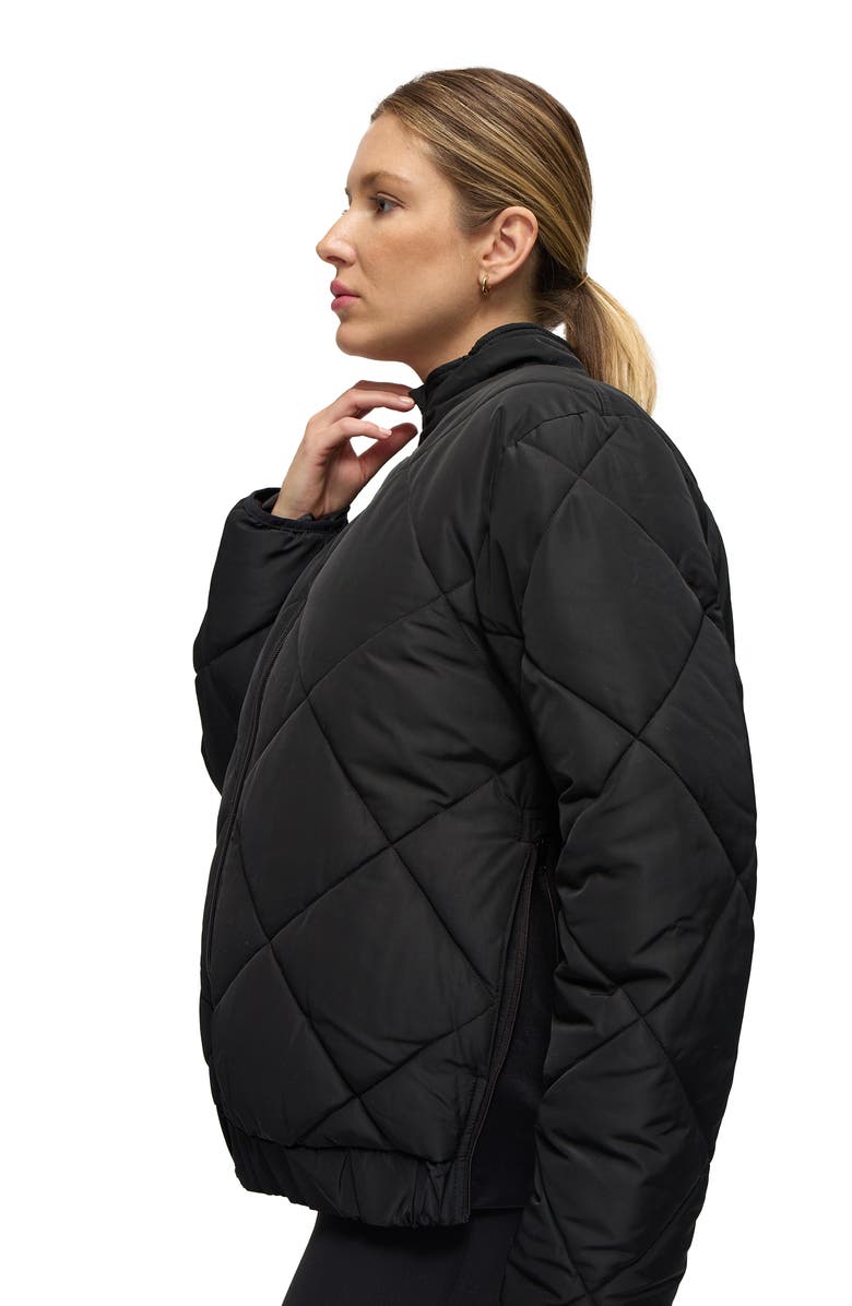 Ingrid & Isabel Grow With You Puffer Maternity Jacket, Alternate, color, Black
