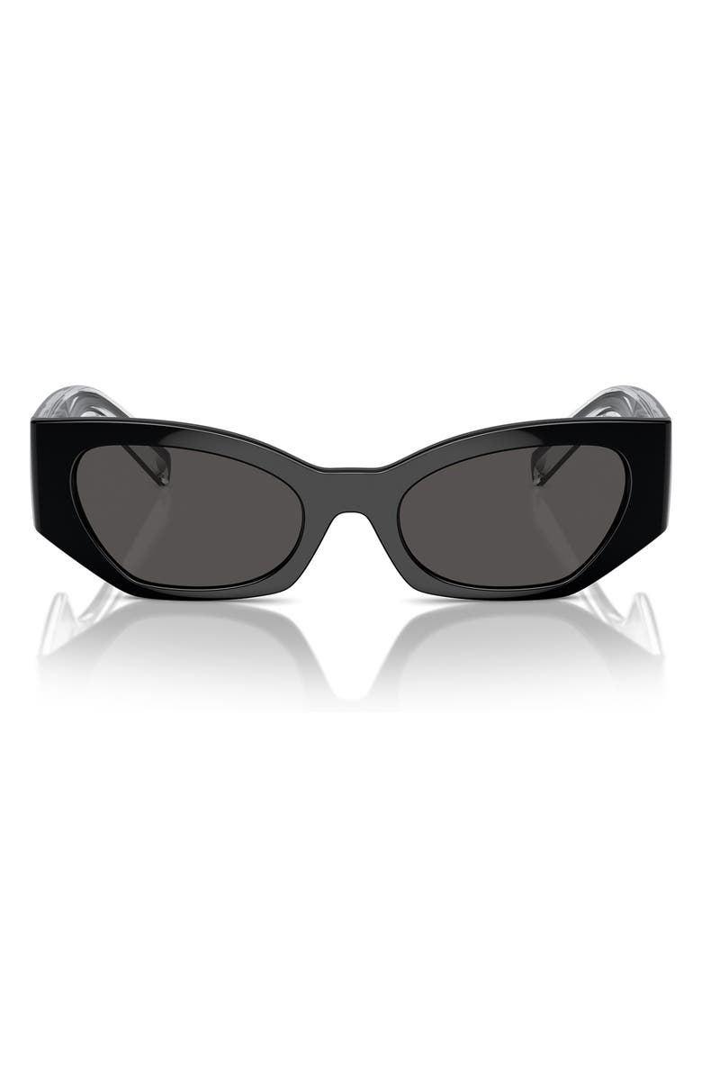 Dolce&Gabbana Kids' 48mm Small Cat Eye Sunglasses, Main, color, Black / Dark Grey
