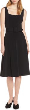Harper Rose Belted Fit & Flare Square Neck Dress