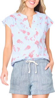 GIBSONLOOK Cap Sleeve Stretch Cotton Top