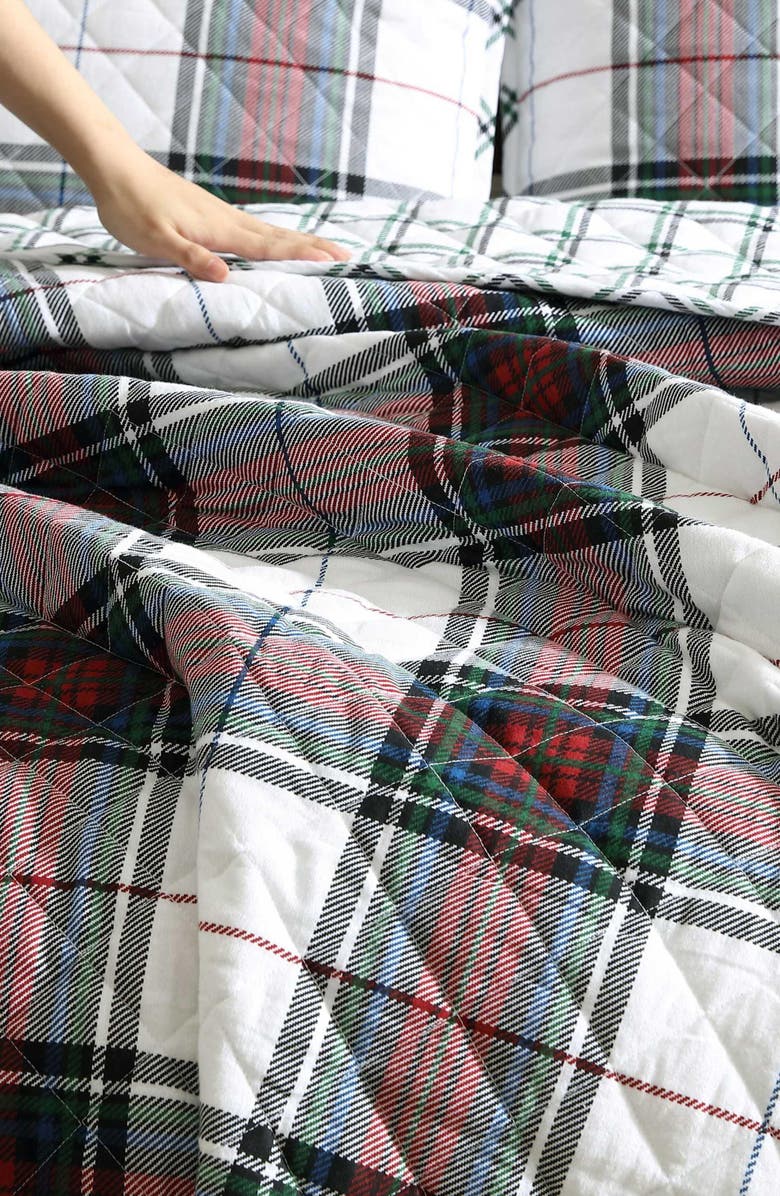 Eddie Bauer Holiday Plaid Cotton Flannel King Quilt Set, Alternate, color, Red