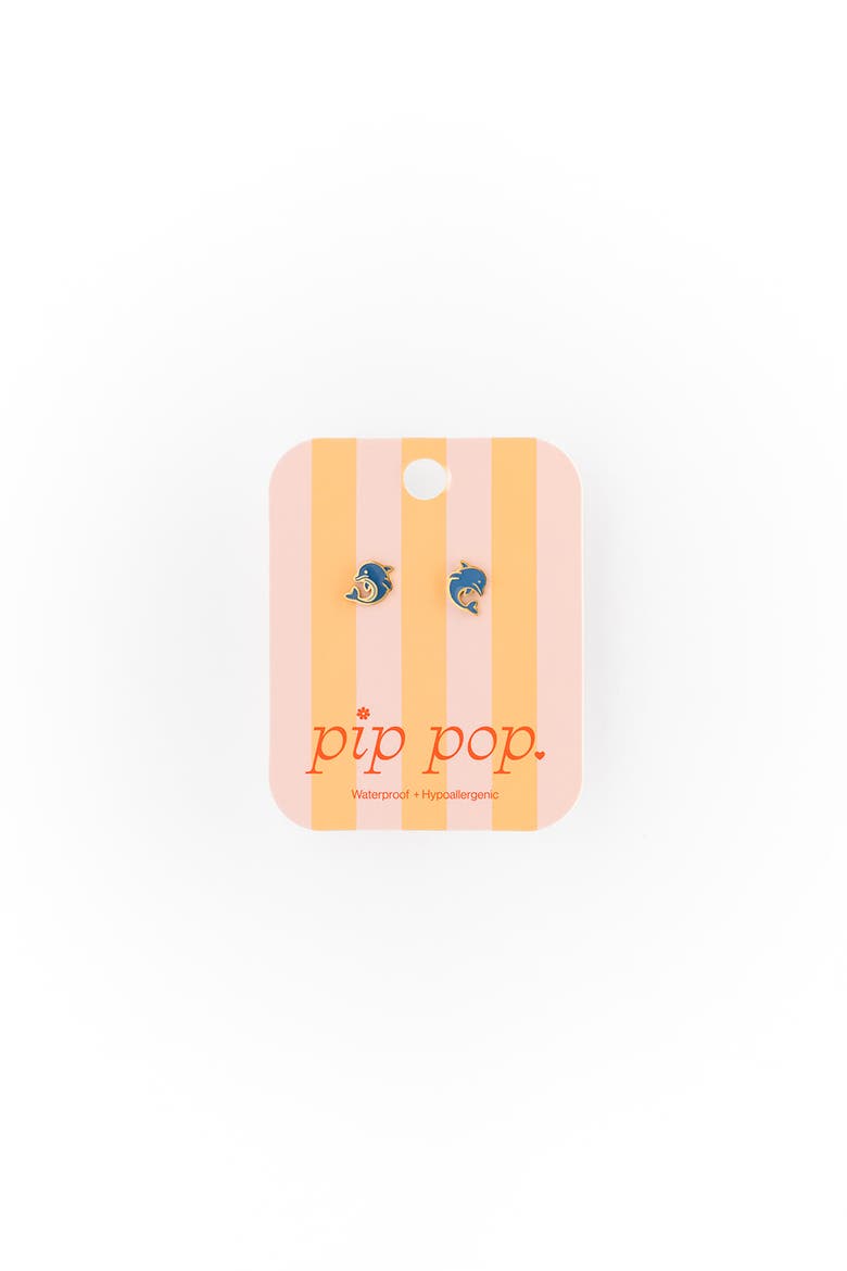 Dolphin Stud Earrings, Alternate, color, Blue