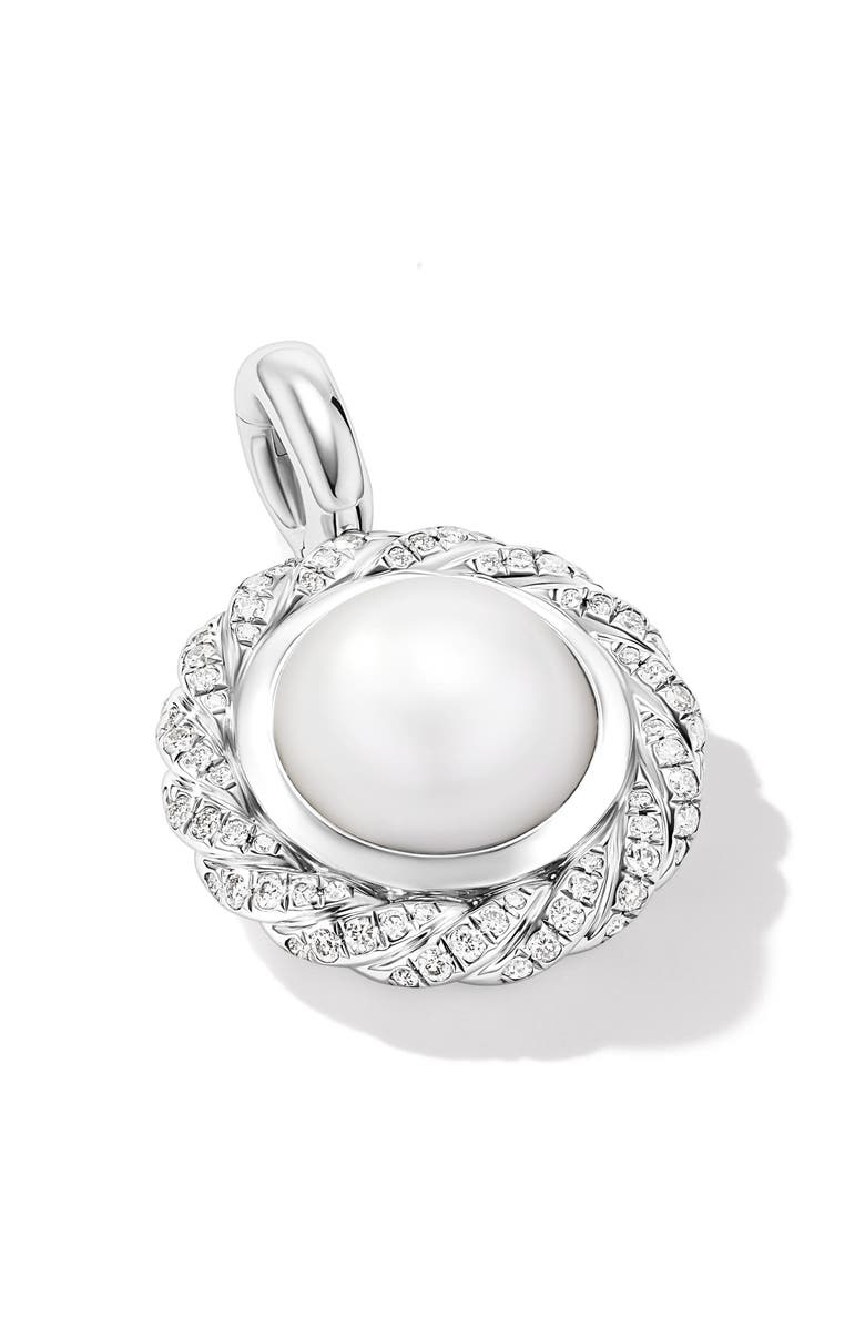 David Yurman Pearl Classics Cable Halo Amulet with Diamonds, 18.8mm, Alternate, color, 