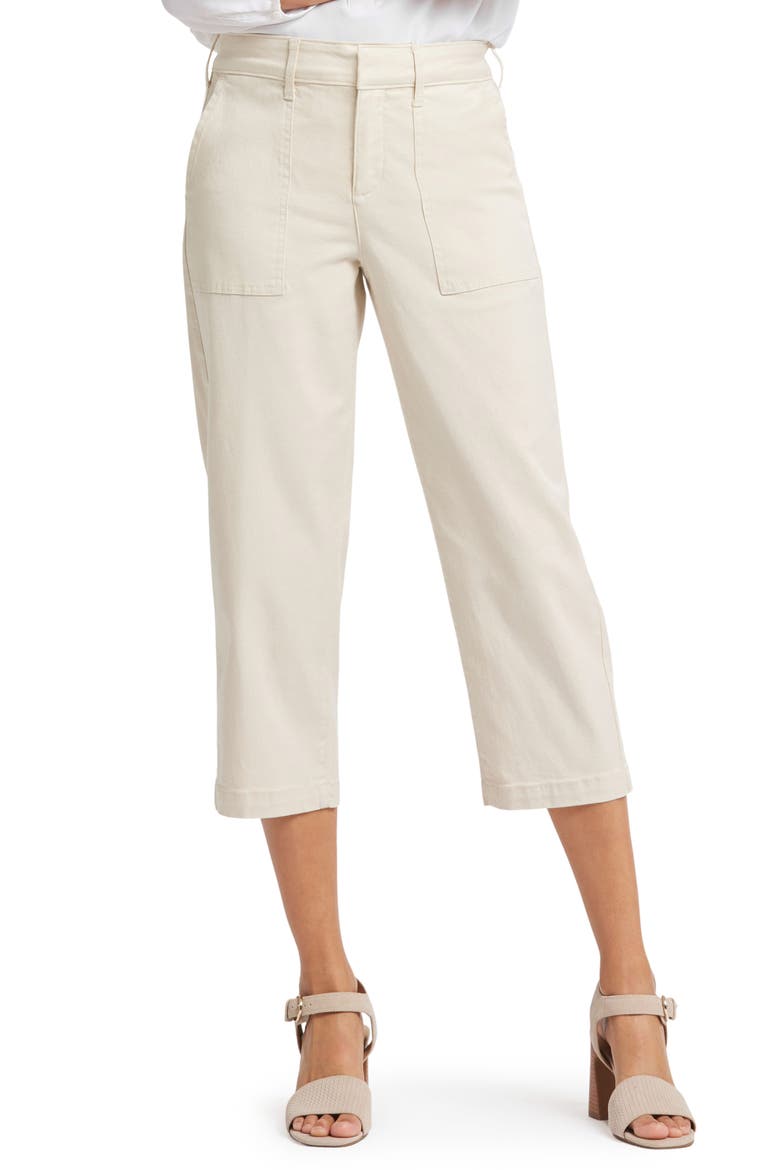 Utility High Waist Crop Pants, Main, color, WHITE CREEK