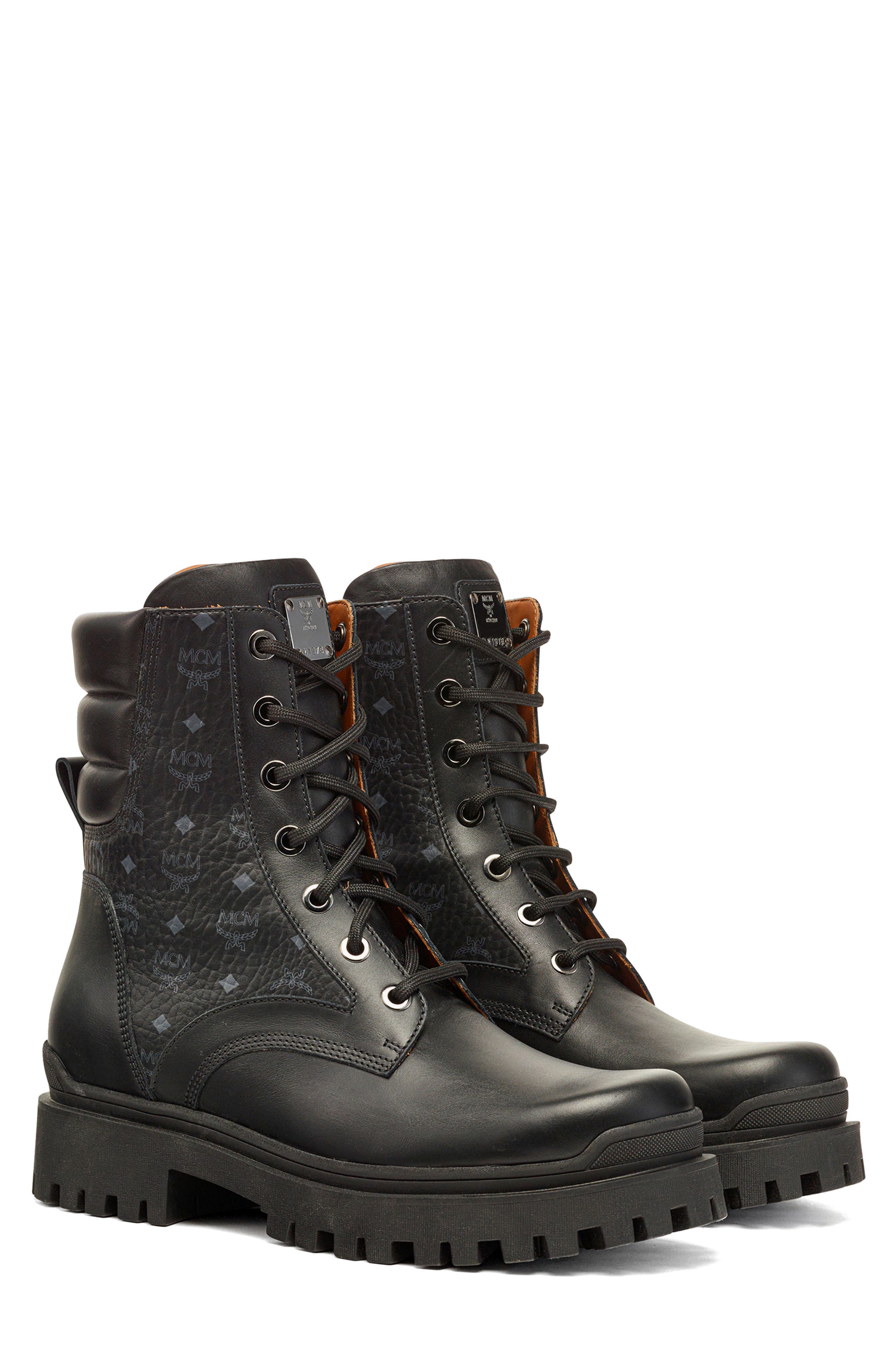 MCM Visetos Monogram Combat Boot, Main, color, 