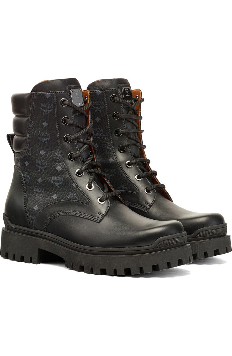 MCM Visetos Monogram Combat Boot, Main, color,