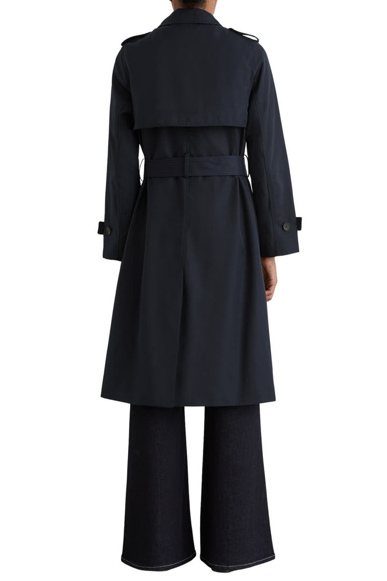 Azura Trench Coat with Removable Quilted Hood, Alternate, color, NAVY