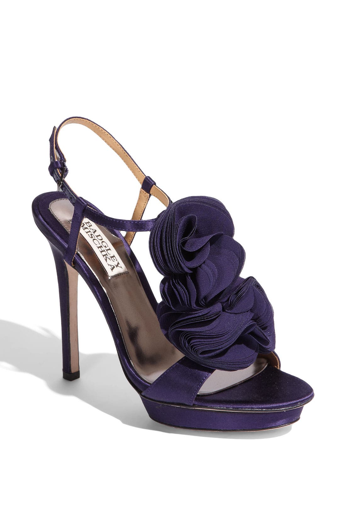 Badgley Mischka 'Randi' Sandal, Main, color, PURPLE SATIN