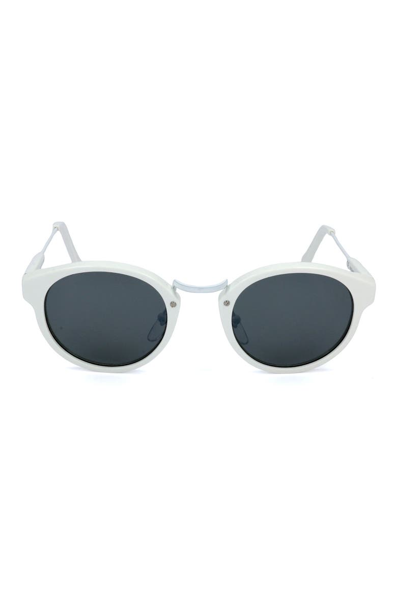 47mm Small Round Sunglasses, Main, color, WHITE