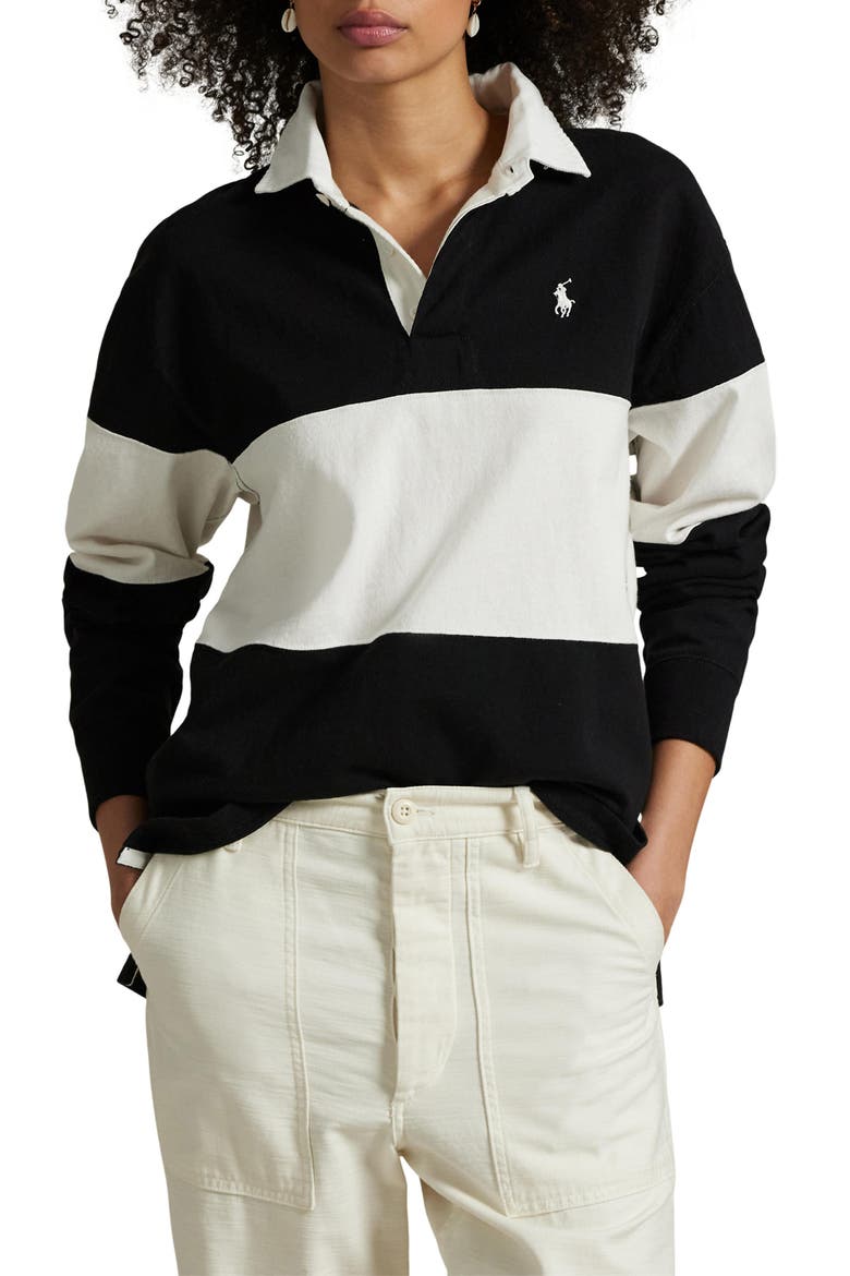 Colorblock Cotton Rugby Shirt (Women) | Nordstrom