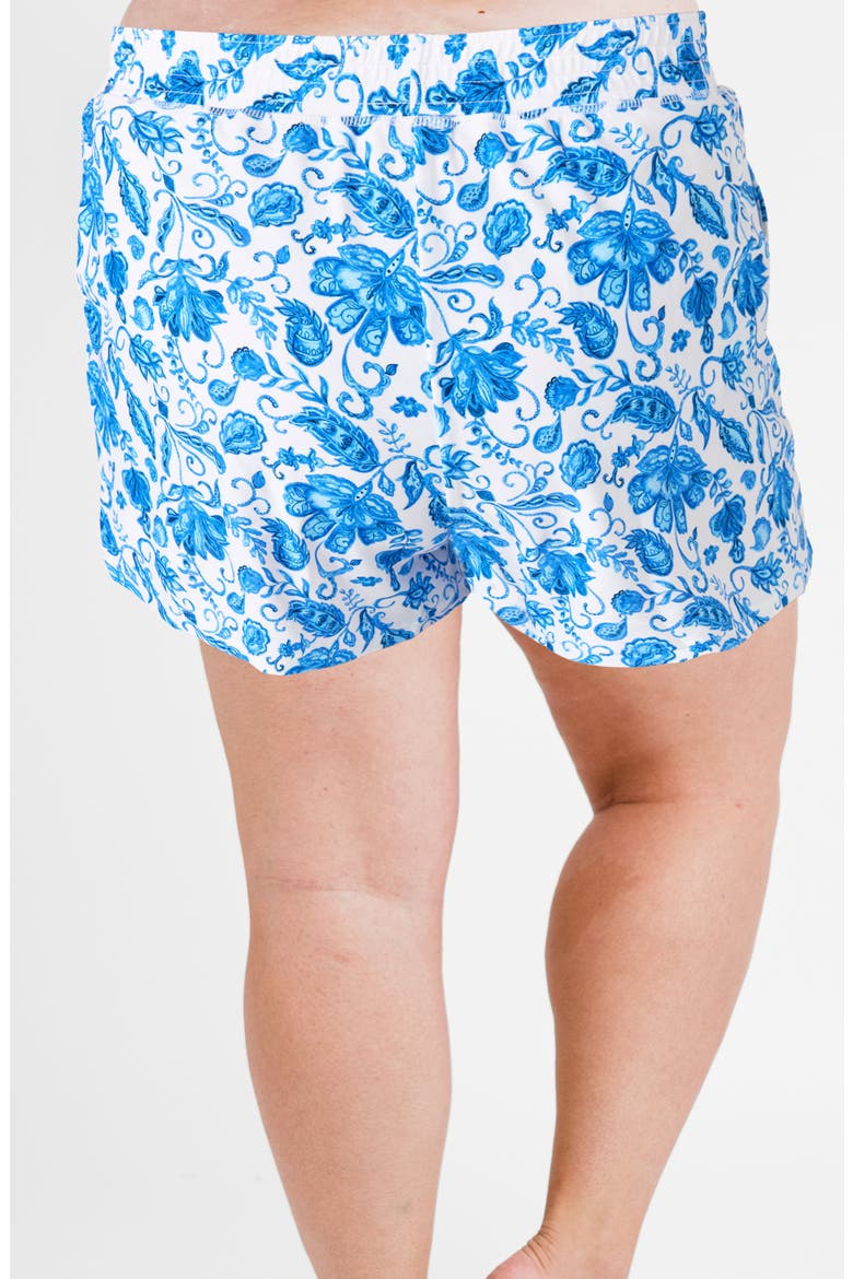 Plus Size Classic Fit Swim Shorts With Panty, Alternate, color, Blue Dreams