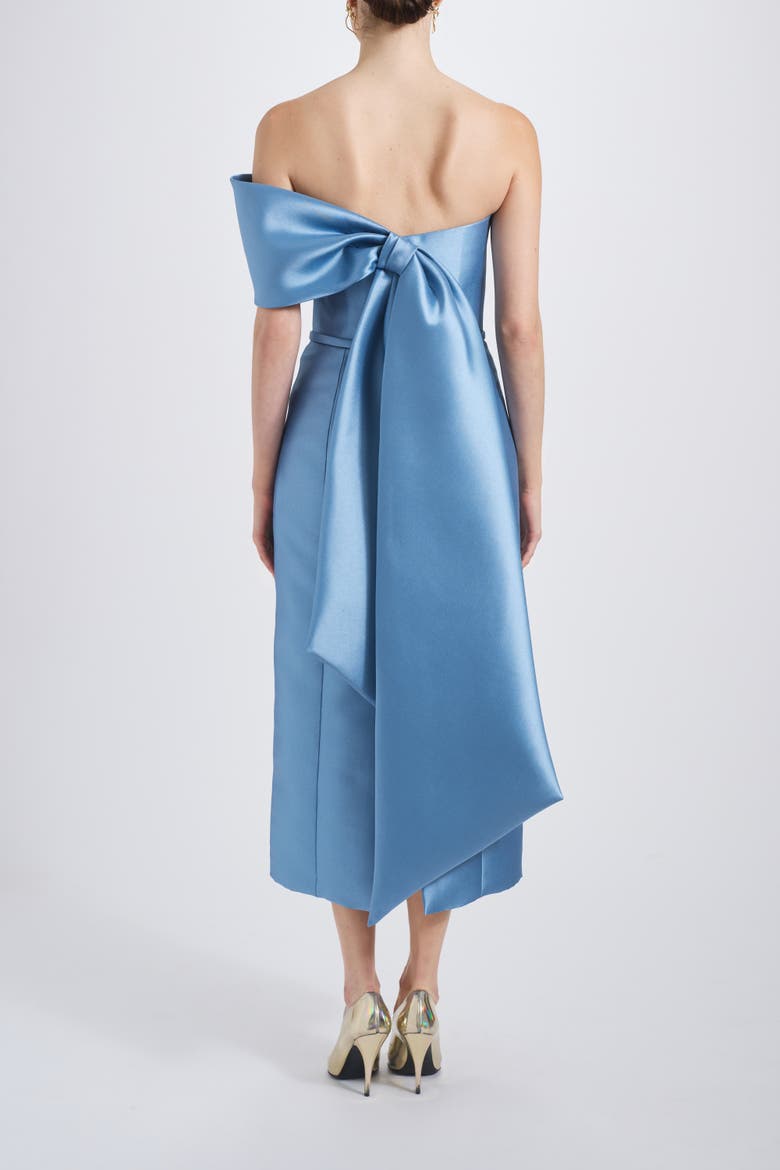 Bow Cocktail Dress, Alternate, color, Smokey-Blue