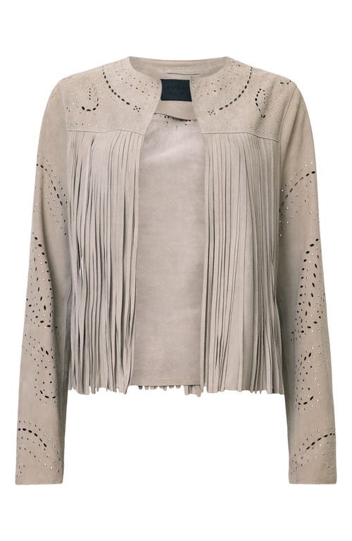Allsaints Asta Studded Fringe Suede Jacket
