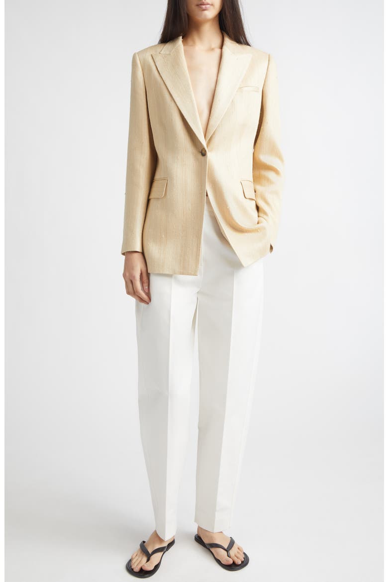 Bow Silk Blend Jacket, Alternate, color, SAND