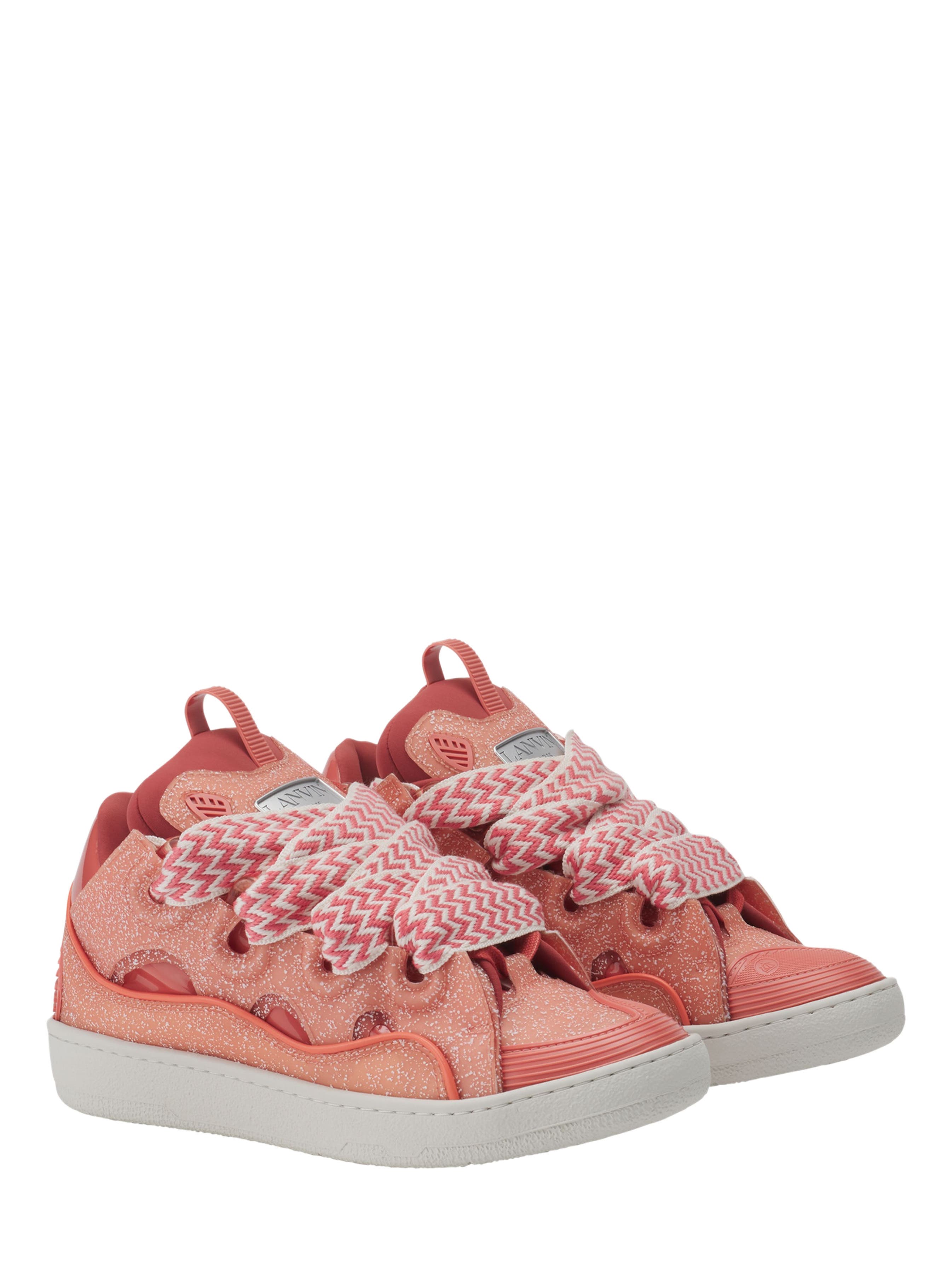 Lanvin Curb Sneakers In Speckled Leather, Alternate, color, 