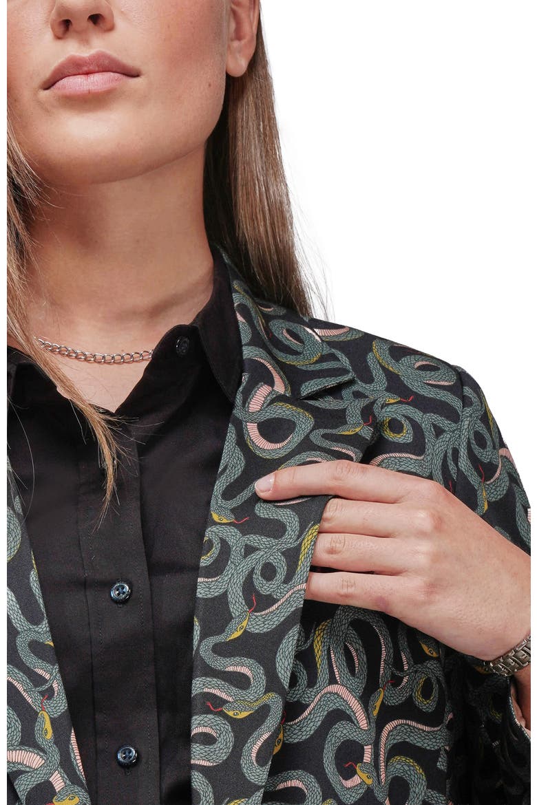 The Empower Double Breasted Blazer, Alternate, color, SERPENTINE BLACK