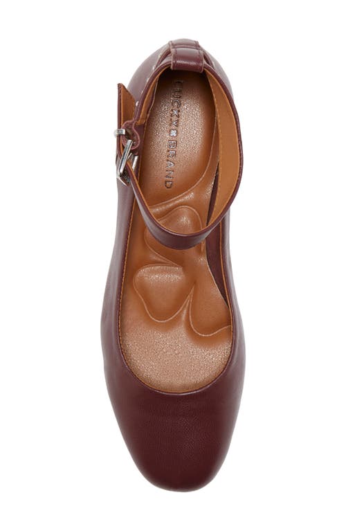 Lucky Brand Melsin Ankle Strap Flat In Burgundy