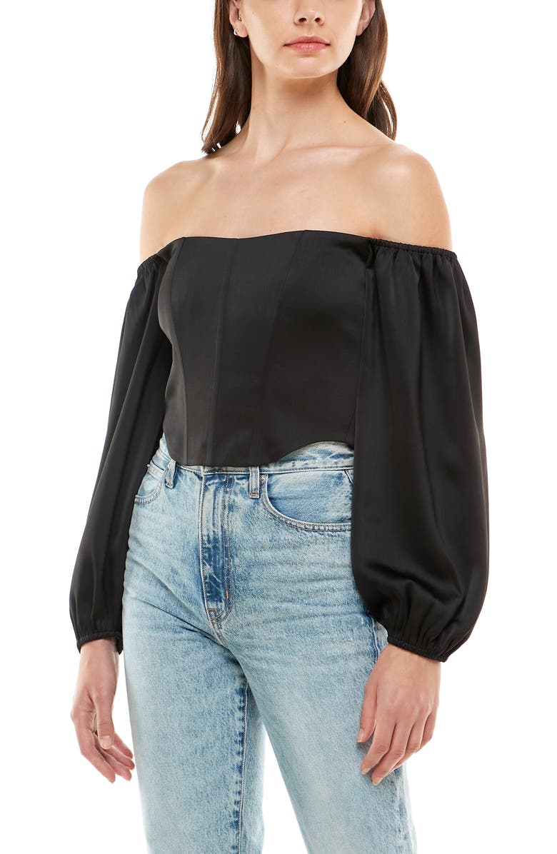 WAYF Nightcap Off the Shoulder Bustier Top, Alternate, color, 
