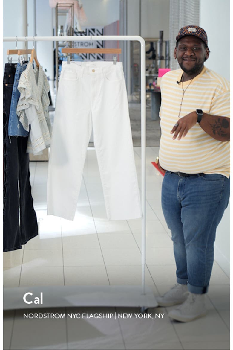 The Blake Raw Hem High Waist Crop Wide Leg Jeans video