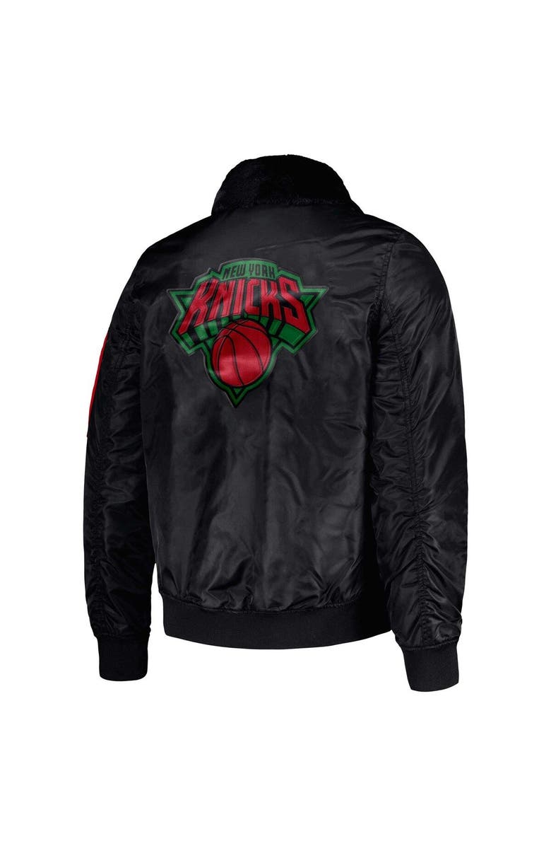 STARTER Men's Starter x Ty Mopkins Black New York Knicks Black History Month Satin Full-Zip Jacket, Alternate, color, 