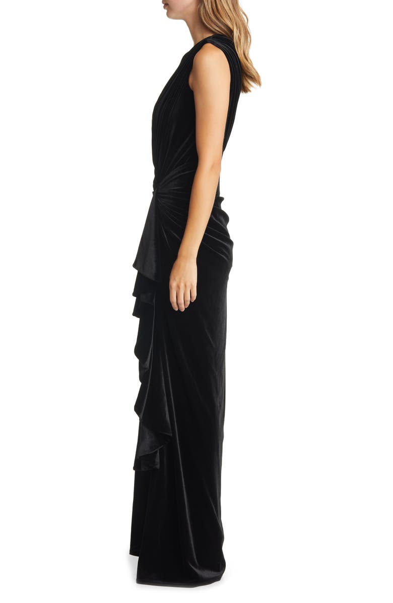 Tadashi Shoji One-Shoulder Velvet Column Gown, Alternate, color,