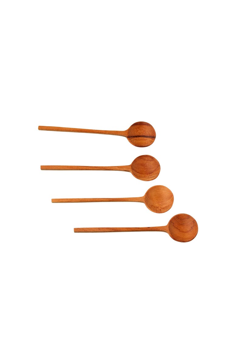 Teak Thin Spoons - Set of 4, Alternate, color, Brown