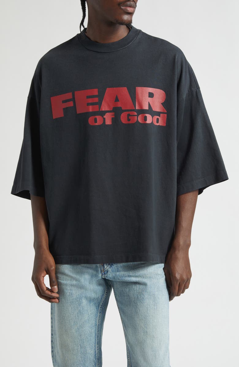 Fear of God Fear Is Gone Relaxed Graphic T-Shirt, Main, color, Black Black