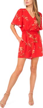 CeCe V-Neck Flutter Sleeve Romper