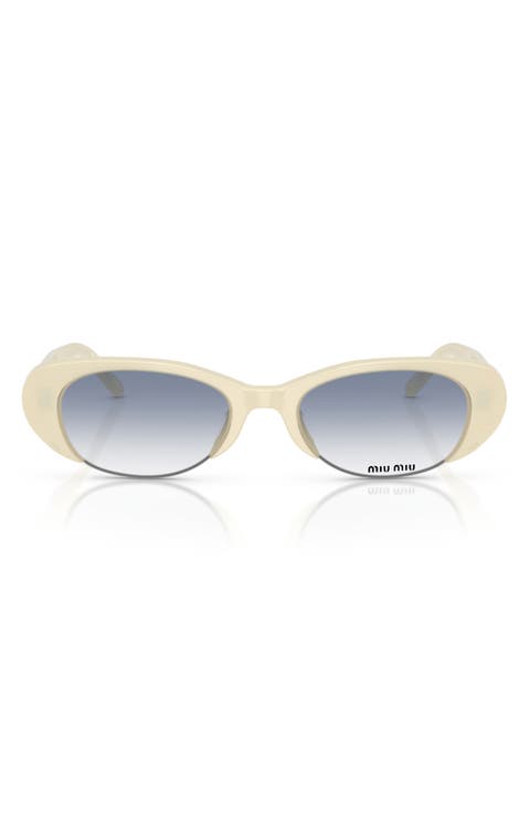 52mm Gradient Oval Sunglasses
