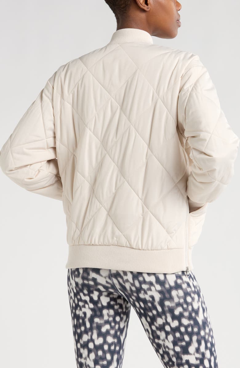 Zella Quilted Aviator Jacket, Alternate, color, Grey Moonbeam