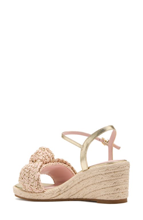 Kate Spade New York Leandra Ankle Strap Wedge Sandal In Natural/pale Gold