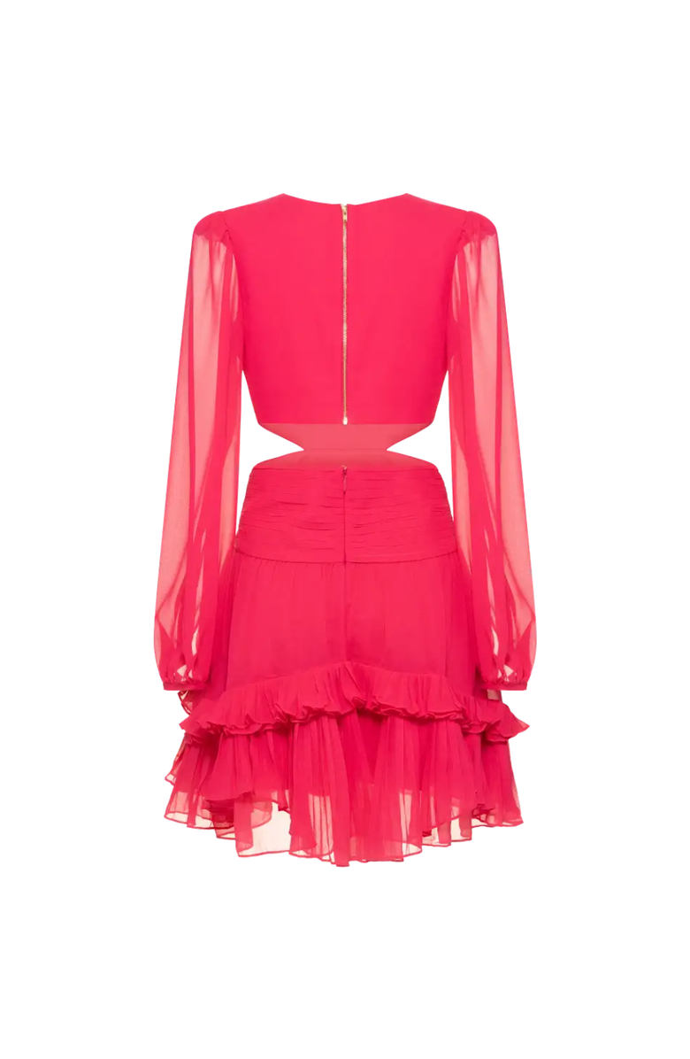 PatBO Deep-V Cutout Mini Dress, Alternate, color, Pink