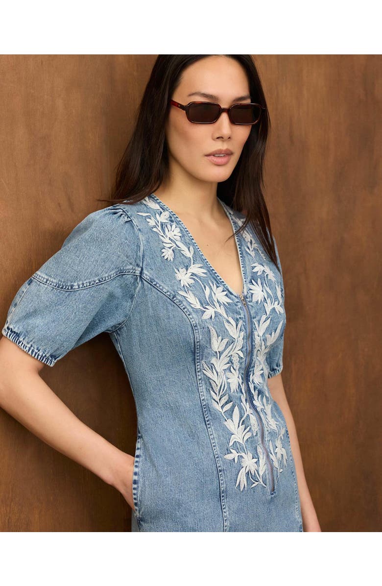 MINT VELVET Embroidered Denim Mini Dress, Alternate, color,