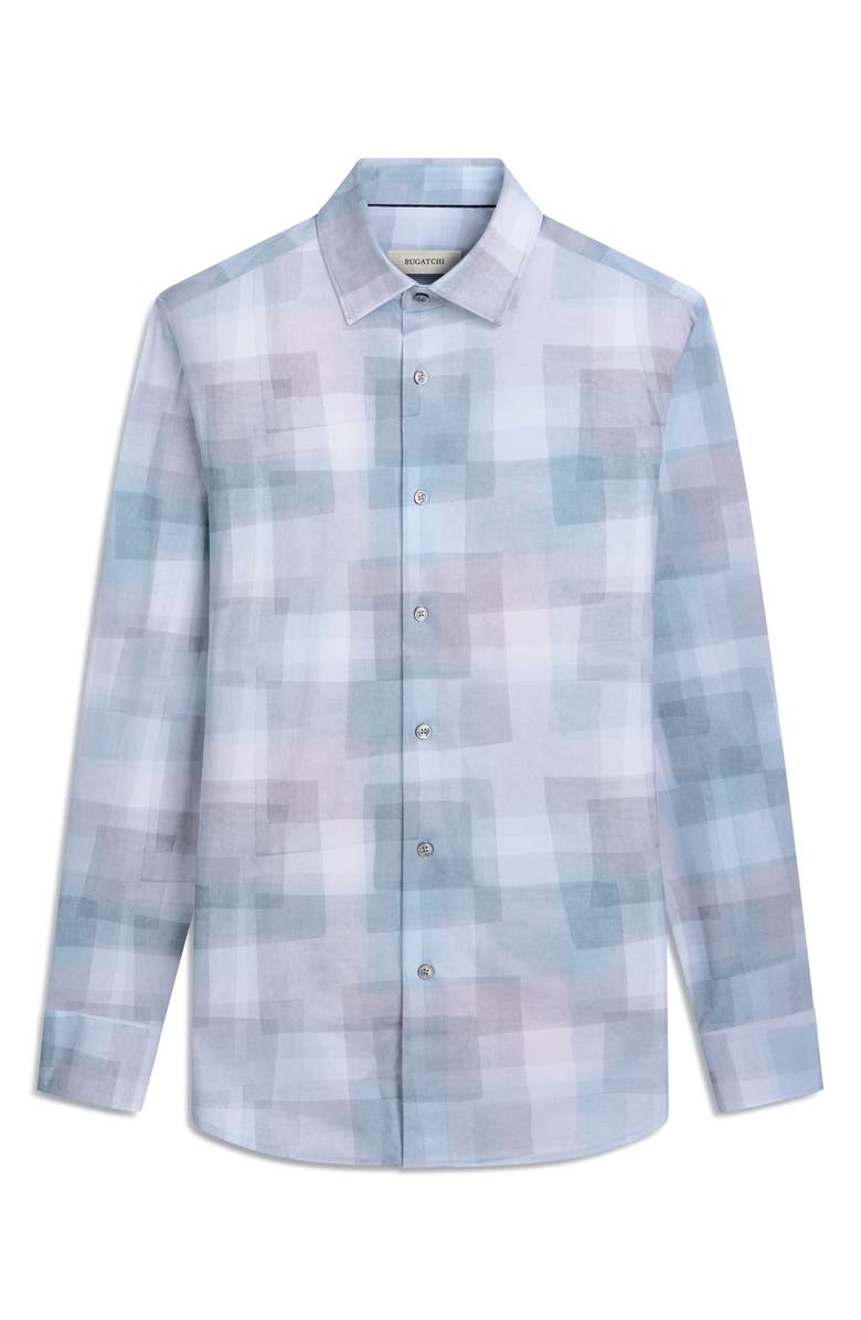 Bugatchi James OoohCotton<sup>®</sup> Print Button-Up Shirt, Alternate, color, Sage