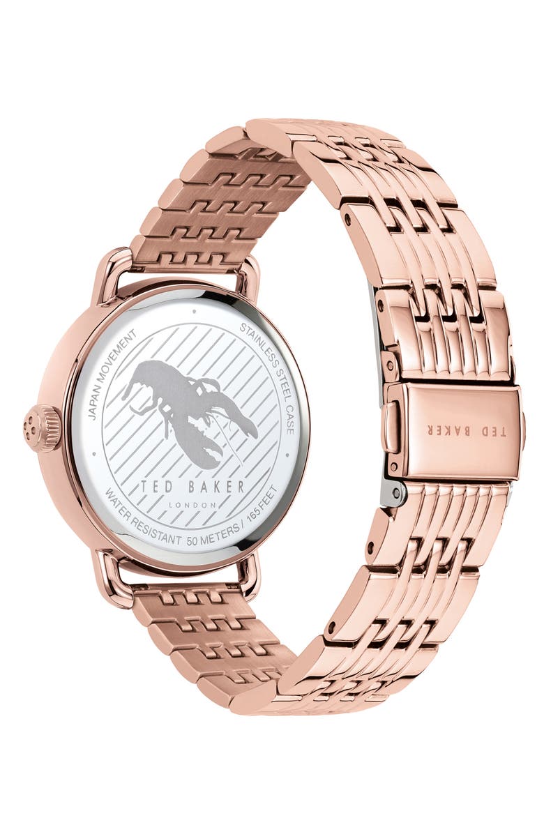 Ted Baker London Classic Bracelet Strap Watch, 34mm, Alternate, color, Rose Gold-Tone