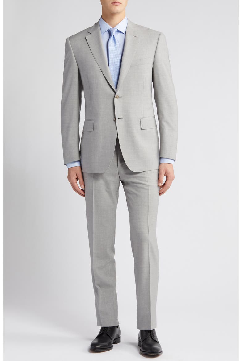 Siena Regular Fit Light Grey Mélange Wool Suit, Main, color, LIGHT GREY