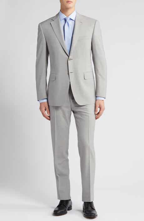 Siena Regular Fit Light Grey Mélange Wool Suit