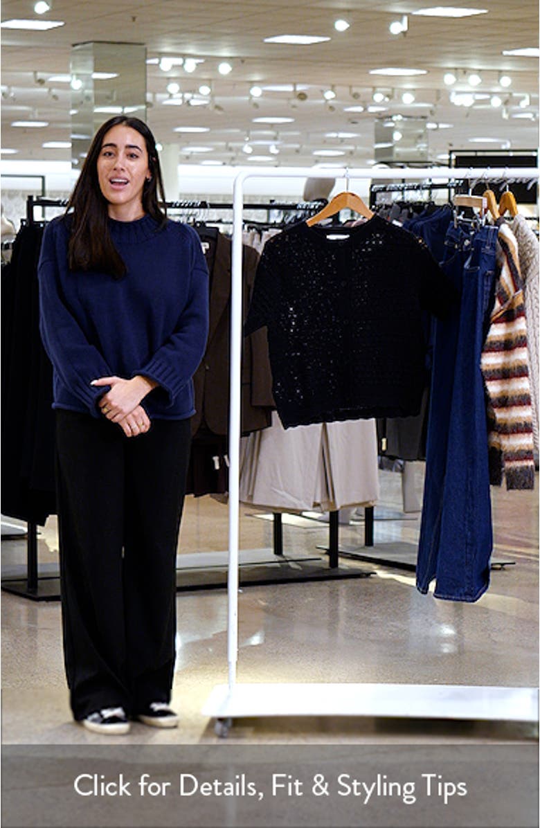 Open Stitch Short Sleeve Cotton Cardigan, sales video thumbnail