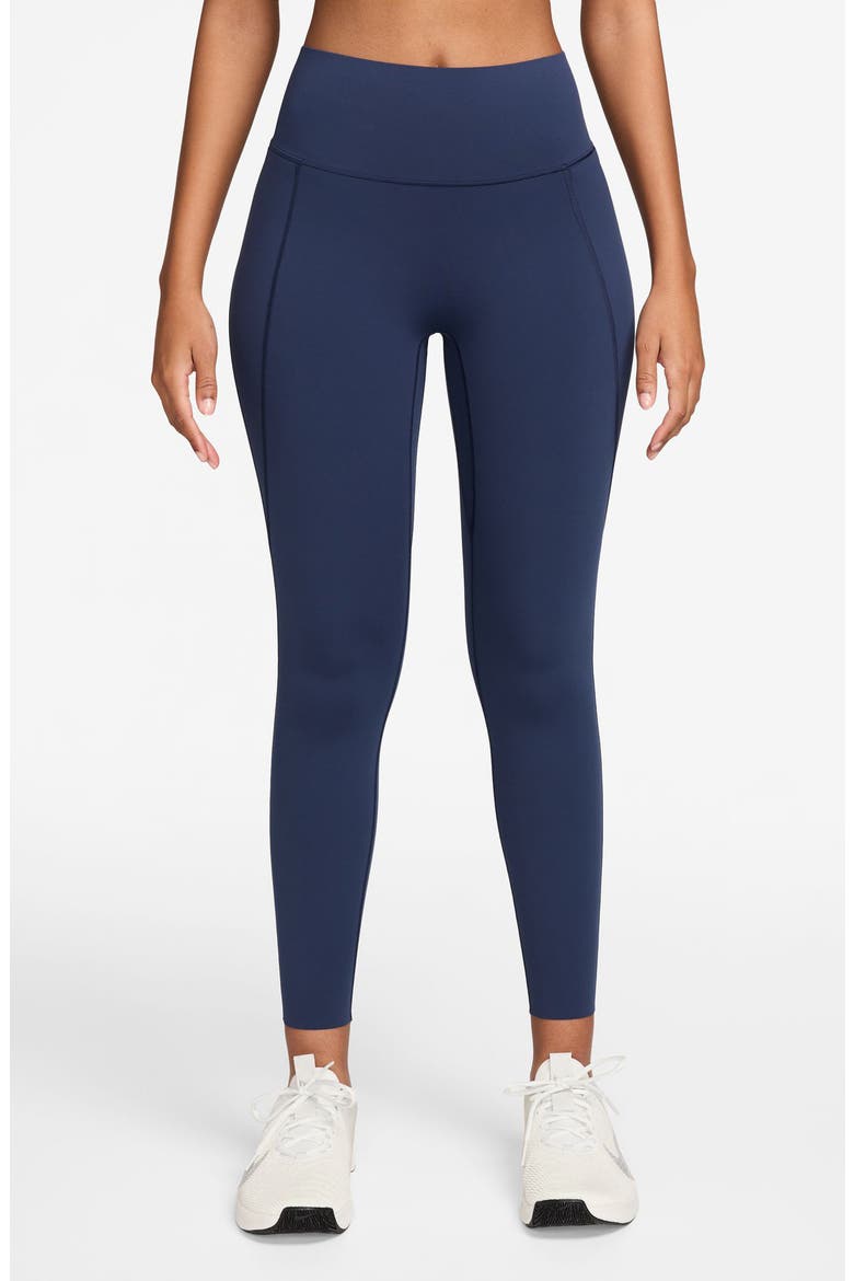 Universa Medium-Support High-Waisted Pocket 7/8 Leggings, Main, color, MNNAVY/DKOBS