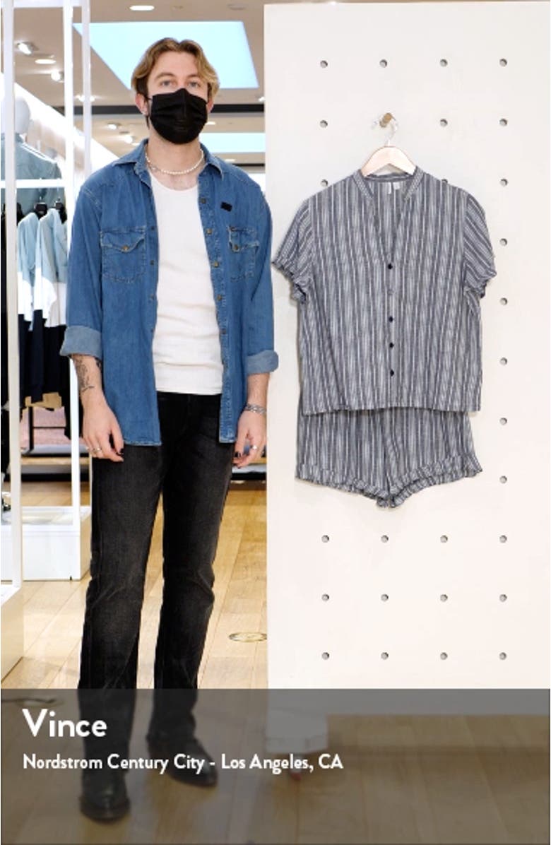 Romantic Stripe Linen Blend Short Pajamas, sales video thumbnail