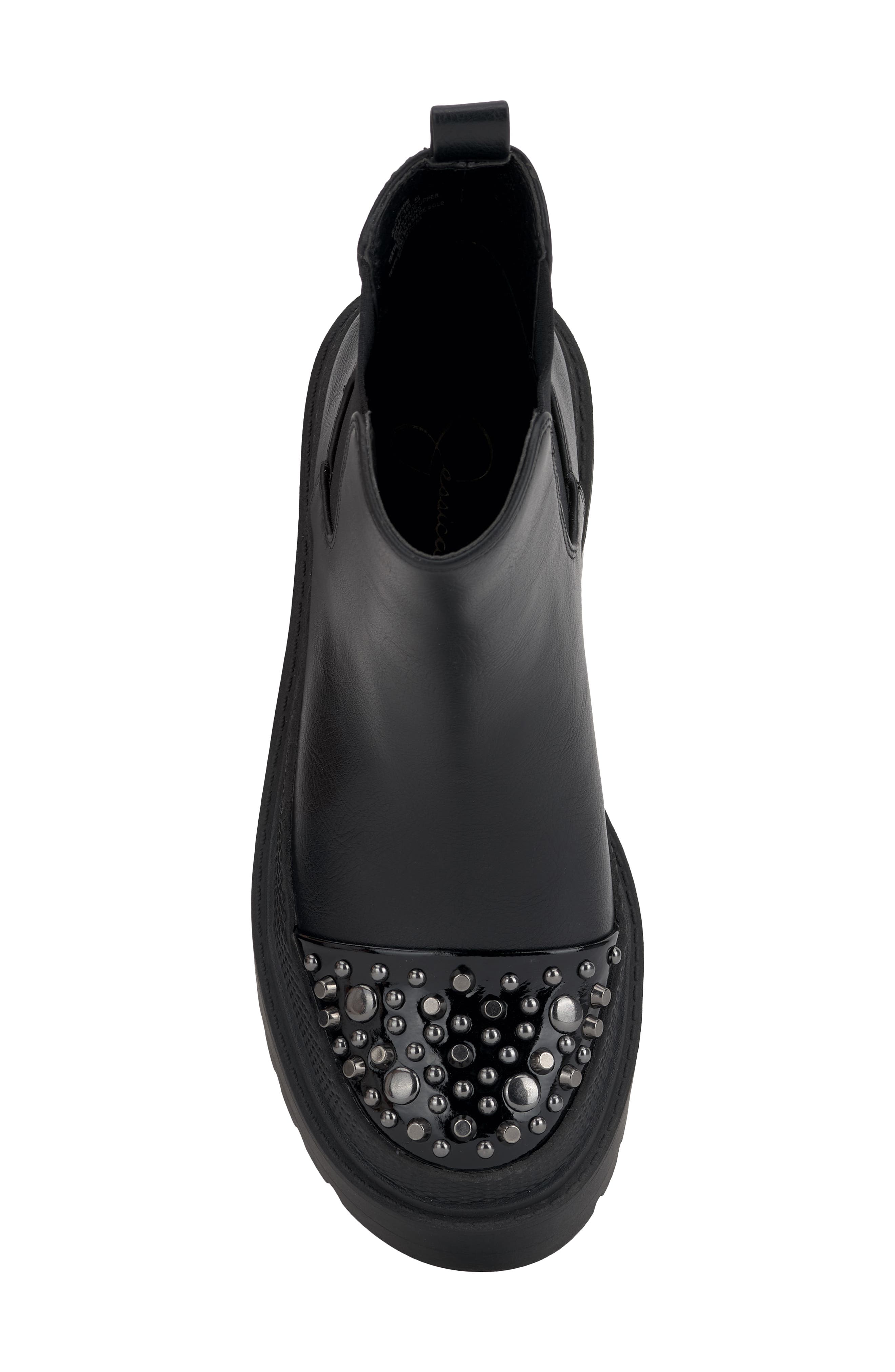 Jymmie Cap Toe Platform Chelsea Boot, Alternate, color, BLACK