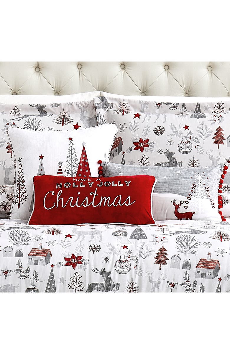 SOUTHSHORE FINE LINENS Holly Jolly Lane Microfiber Comforter & Accent Pillows Set, Alternate, color, Holly Jolly Lane