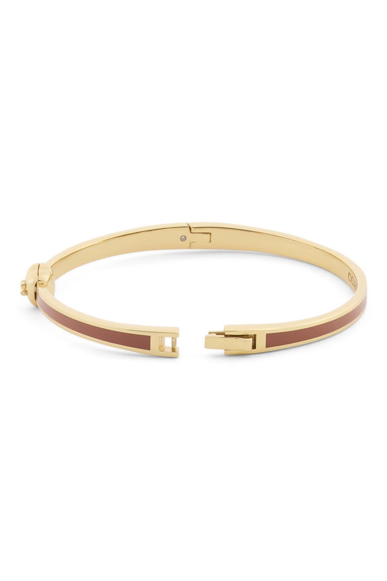Heart Enamel Hinge Bangle, Alternate, color, BROWN/ GOLD