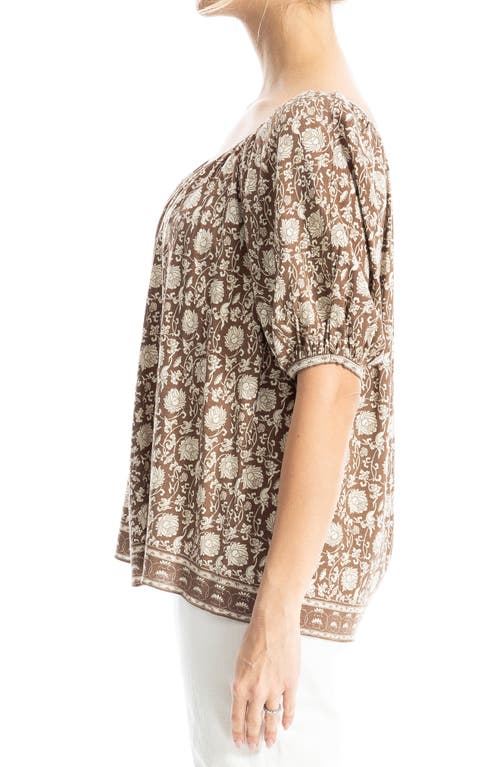 MAX STUDIO MAX STUDIO SHORT BUBBLE SLEEVE BLOUSE
