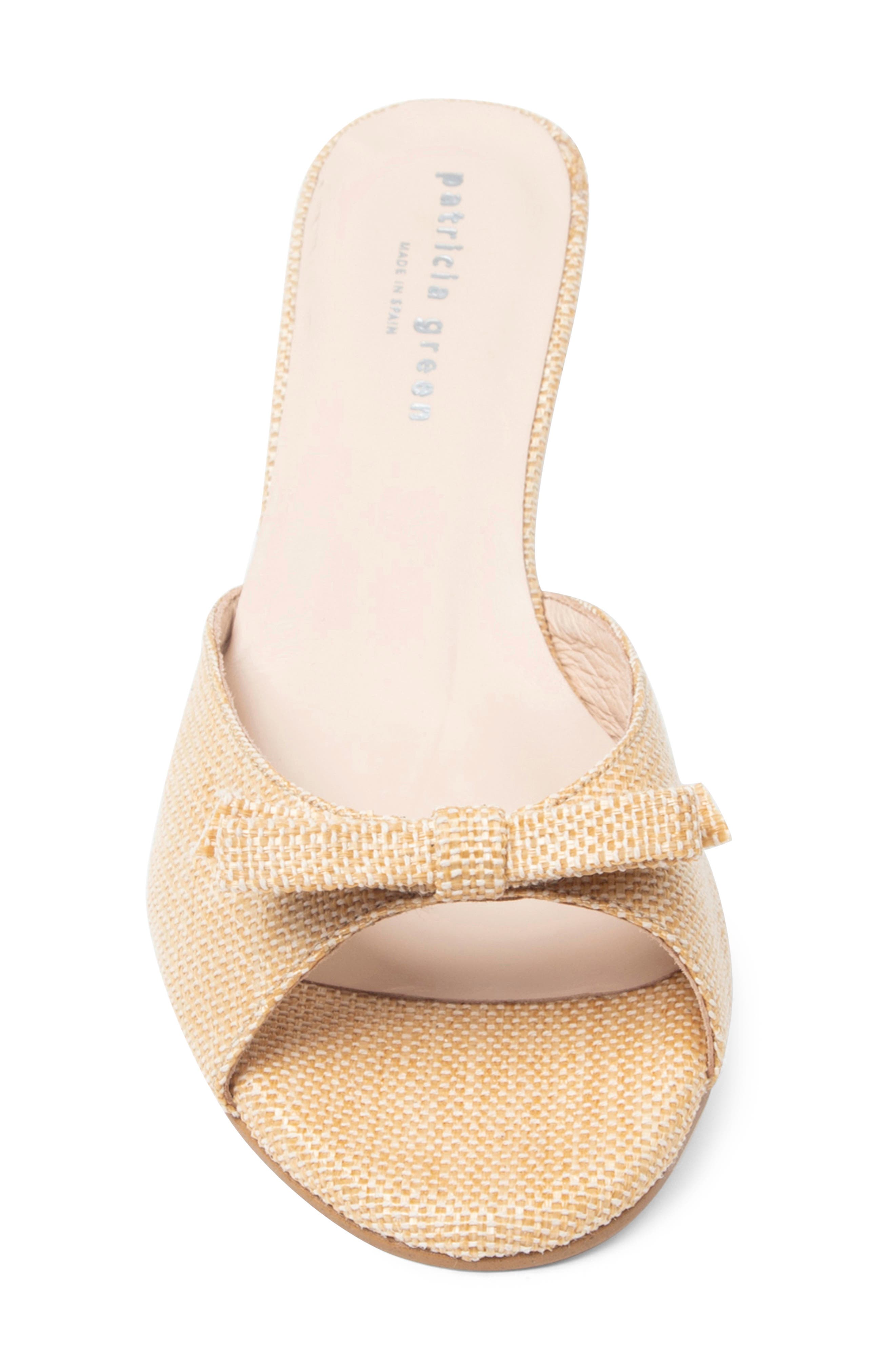patricia green Bettye Kitten Heel Slide Sandal, Alternate, color, Natural Raffia
