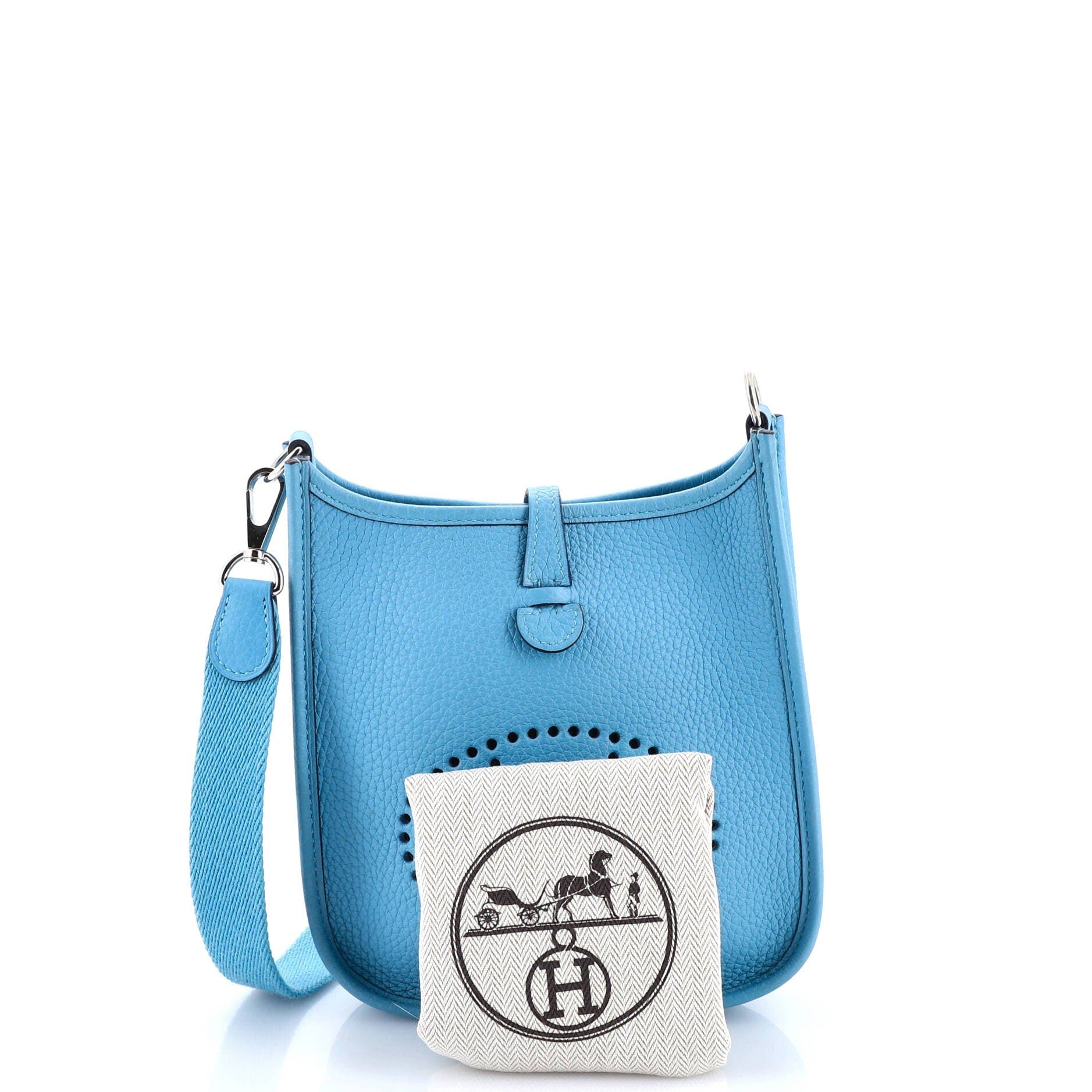Pre-Owned Hermes Evelyne Bag Gen III Clemence TPM, Alternate, color, Bleu Du Nord