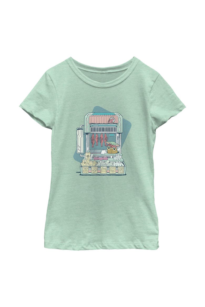 Girl's Star Wars The Mandalorian and Grogu The Child Street Stall  Graphic T-Shirt, Main, color, Mint