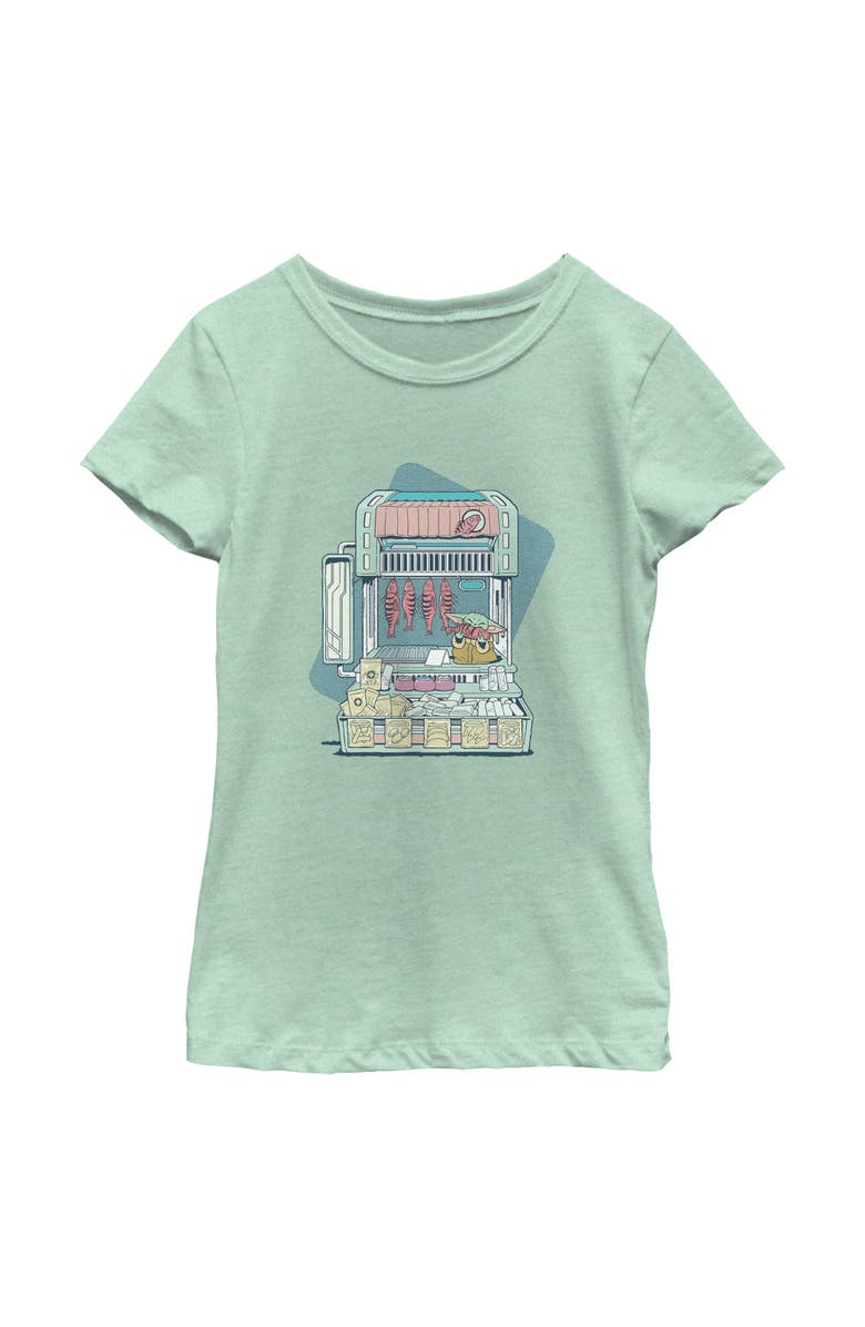 Star Wars: The Mandalorian and Grogu Girl's Star Wars The Mandalorian and Grogu The Child Street Stall  Graphic T-Shirt, Main, color, Mint
