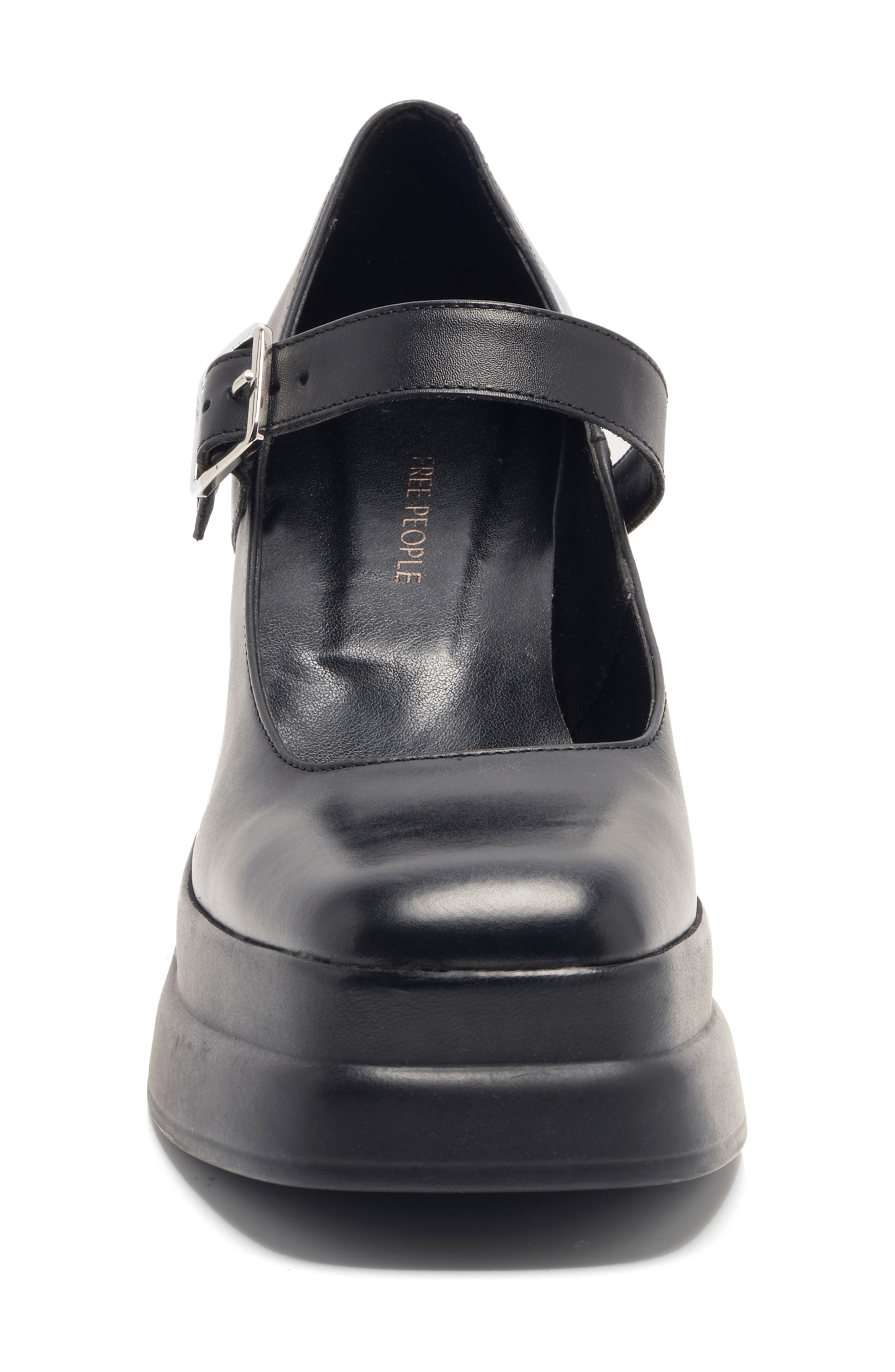 Free People Marais Platform Mary Jane Pump, Alternate, color, Black Leather