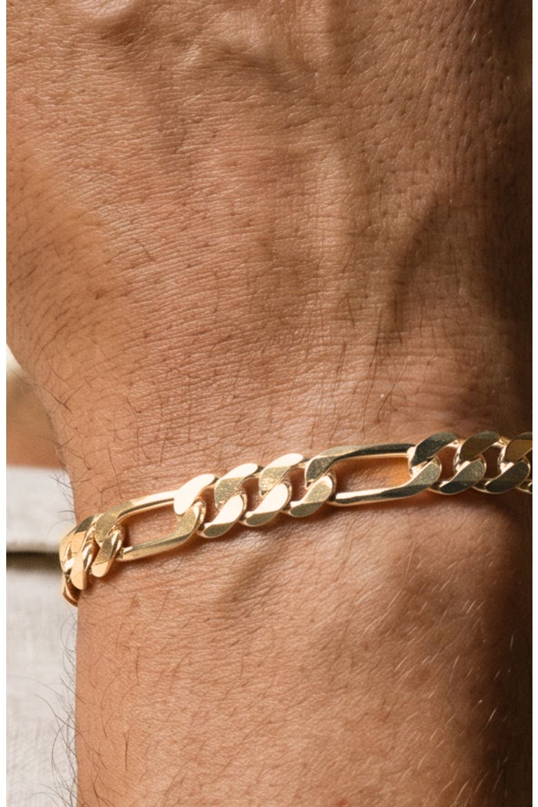Men's Figaro Chain Bracelet, Alternate, color, GOLD